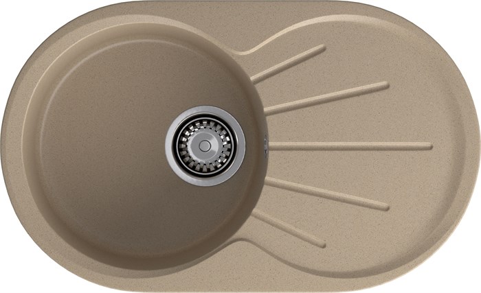 GRANFEST Мойка композит RONDO GF-R--750L  чаша с крылом 750*460мм   песок арт.GF- R-750L песочный - фото 44778