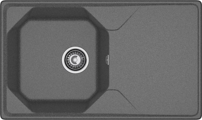 GRANFEST Мойка композит UNIQUE, GF-U-840L, чаш+кр 840*500, графит U-840L графит