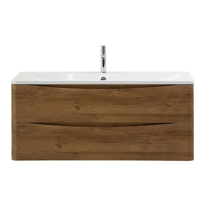 Тумба с раковиной подвесная BelBagno ИСТОЧНИК (ACQUA) 120 Rovere Rustico, раковина белая ACQUA-1200-2C-SO-RR;BB1200/455-LV-MR-ALR