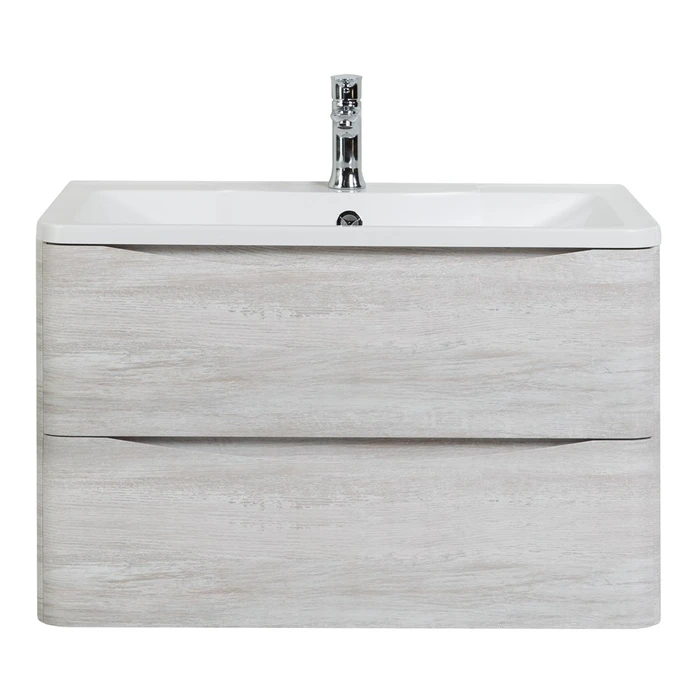 Тумба с раковиной подвесная BelBagno ИСТОЧНИК (ACQUA) 100 Rovere Vintage Bianco, раковина белая ACQUA-1000-2C-SO-RVB;BB1000/455-LV-MR-ALR
