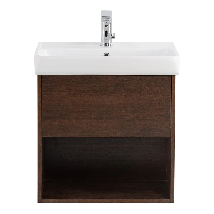 Тумба с раковиной подвесная с одним ящиком BelBagno НЕОН (NEON) 50 Rovere Scuro, раковина белая NEON-500-1C-SO-RS;19050