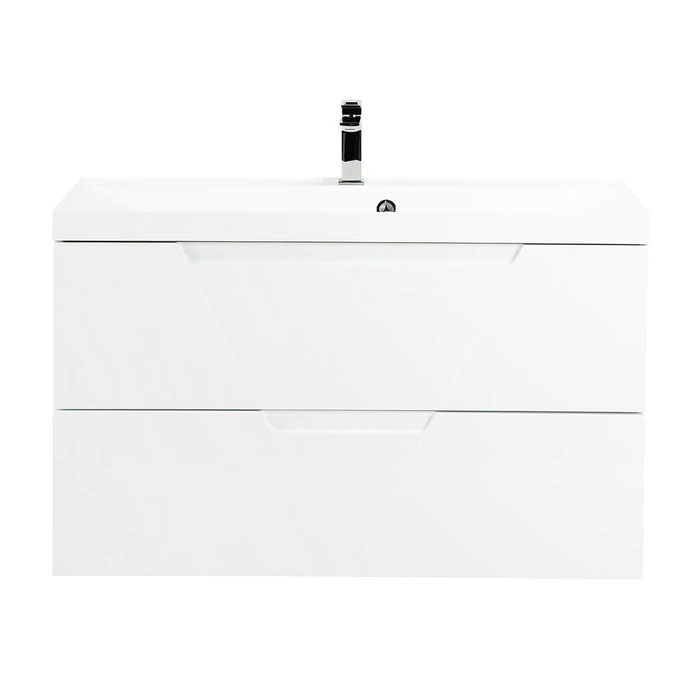 Тумба с раковиной подвесная BelBagno ПОБЕДА (VITTORIA) 90 Bianco Opaco, раковина белая VITTORIA-900-2C-SO-BO-P;BB900/450-LV-MR-AST