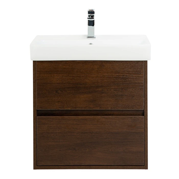 Тумба с раковиной подвесная BelBagno НЕОН (NEON) 60 Rovere Scuro, раковина белая NEON-600-2C-SO-RS;19060