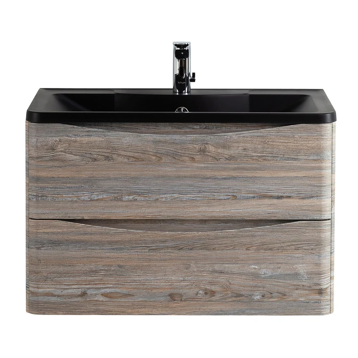 Тумба с раковиной подвесная BelBagno ИСТОЧНИК (ACQUA) 80 Pino Scania, раковина чёрная ACQUA-800-2C-SO-PS;BB800/455-LV-ART-ALR-NERO
