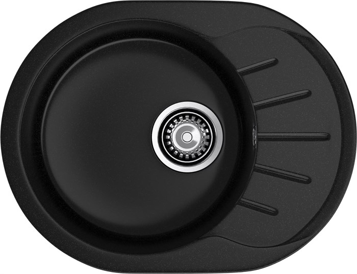 GRANFEST Мойка композит RONDO GF-R--580L  чаша с крылом 579*445мм  черный арт.GF- R-580L черный - фото 44944