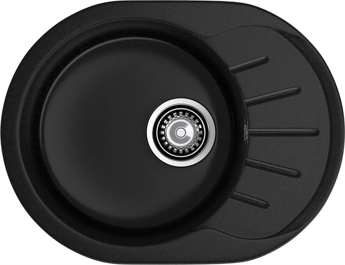 GRANFEST Мойка композит RONDO GF-R--580L чаша с крылом 579*445мм черный арт.GF- R-580L черный
