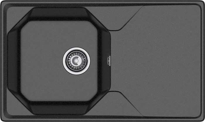 GRANFEST Мойка композит UNIQUE, GF-U-840L, чаш+кр 840*500, черный U-840L черный - фото 45183