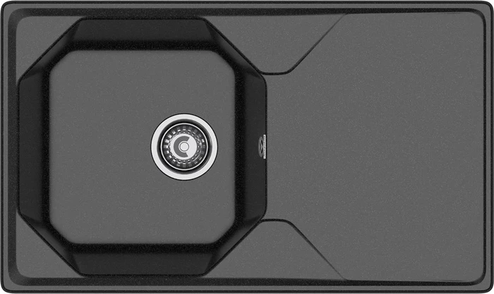 GRANFEST Мойка композит UNIQUE, GF-U-840L, чаш+кр 840*500, черный U-840L черный