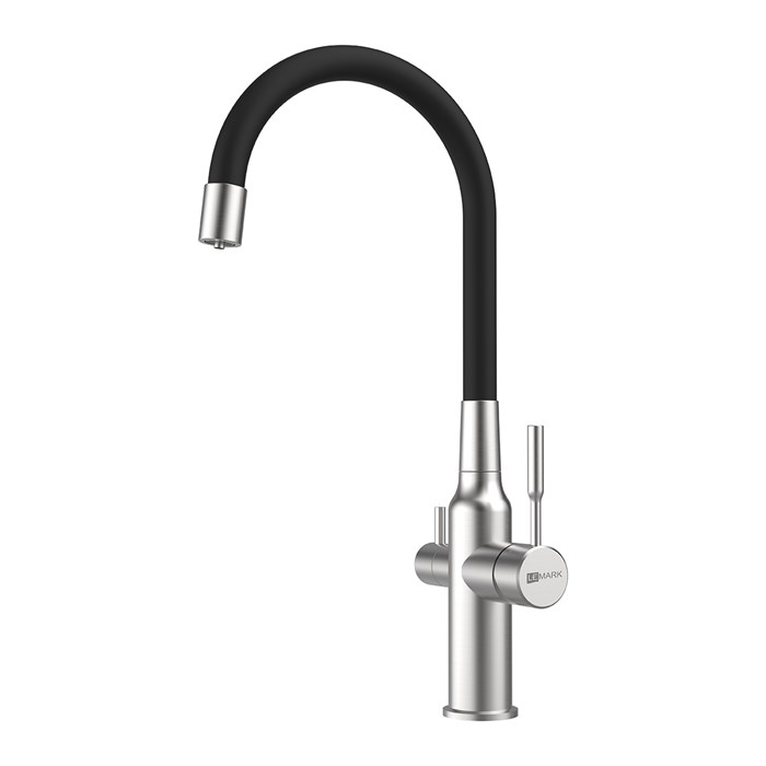 Expert Смеситель для кухни, гиб.излив, р/ОД, сталь/черный, LM, LM5083S-Black LM5083S-Black - фото 45890