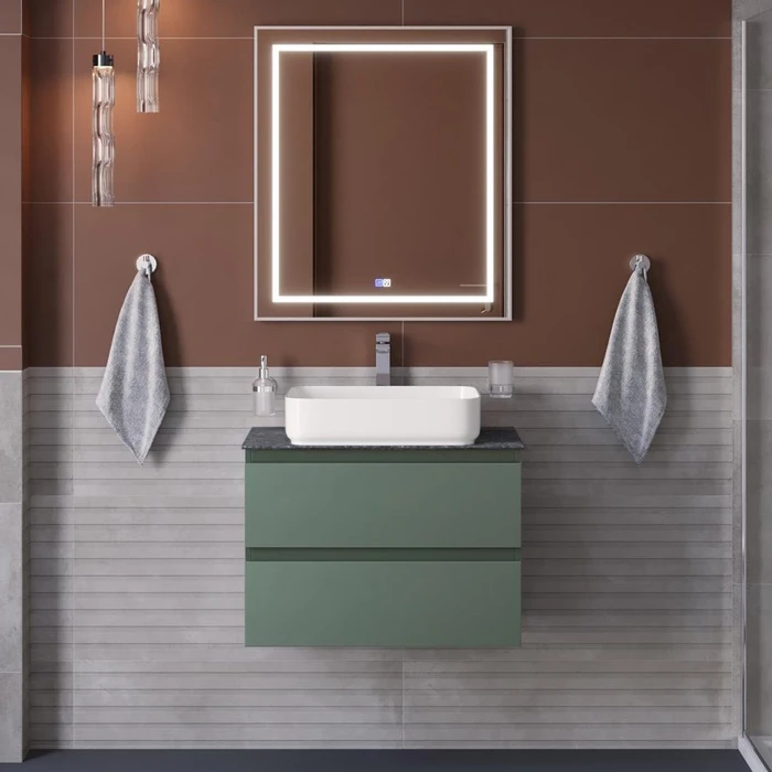 Тумба со столешницей подвесная BelBagno СТРУКТУРА (KRAFT) 60 Еловый Матовый, столешница KEP-60-GRN KRAFT-600-2C-SO-VO;KEP-60-GRN