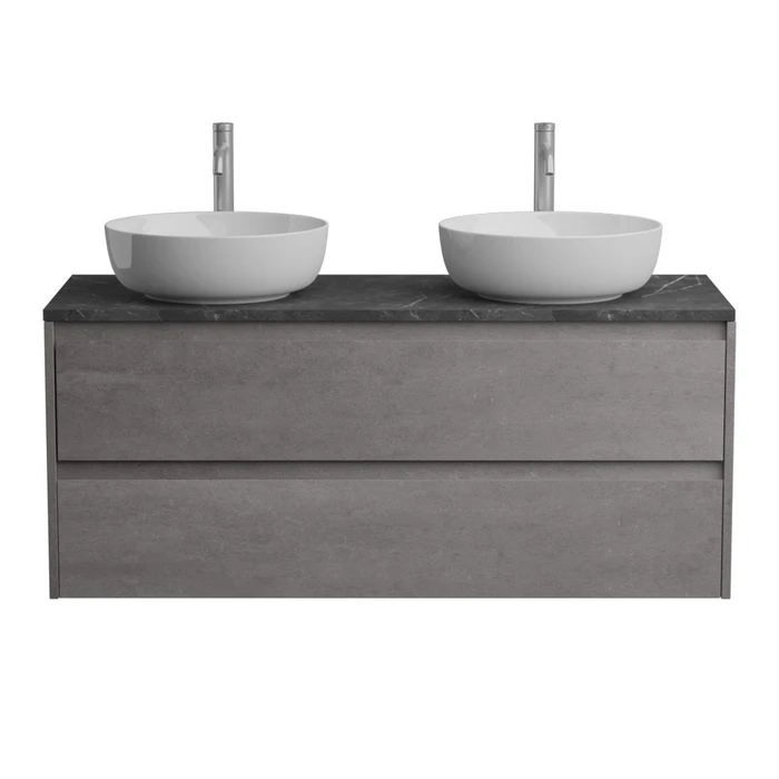Тумба со столешницей подвесная BelBagno СТРУКТУРА (KRAFT) 120 Cemento Grigio KRAFT-1200-2C-SO-2-CG;KEP-120-2-MNO