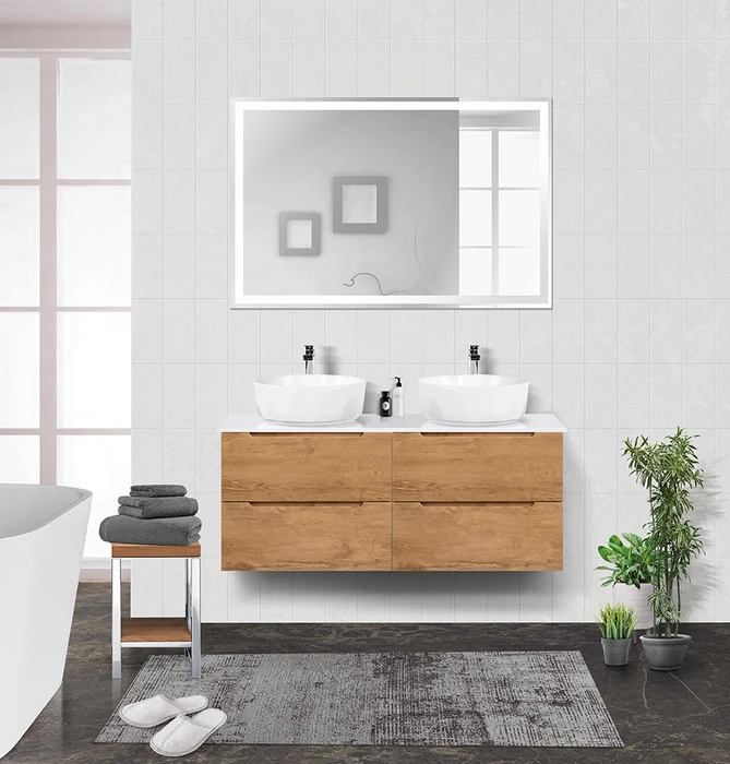 Тумбы со столешницей подвесная BelBagno ЭТНА (ETNA) 120 Rovere Nature ETNA-600-2C-SO-RN-P;EK-140-2-BL