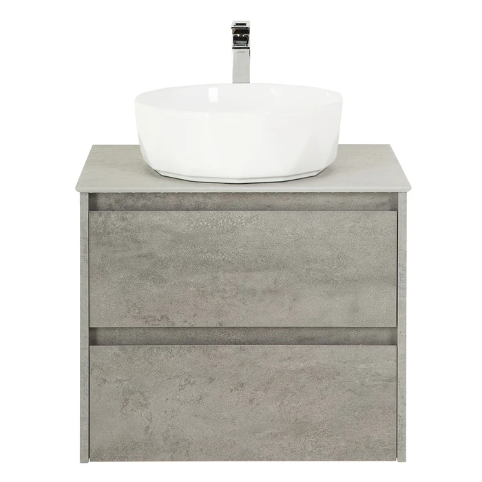 Тумба со столешницей и накладной раковиной подвесная BelBagno СТРУКТУРА (KRAFT) 70 Cemento Grigio KRAFT-700-2C-SO-CG;KEP-70-BO