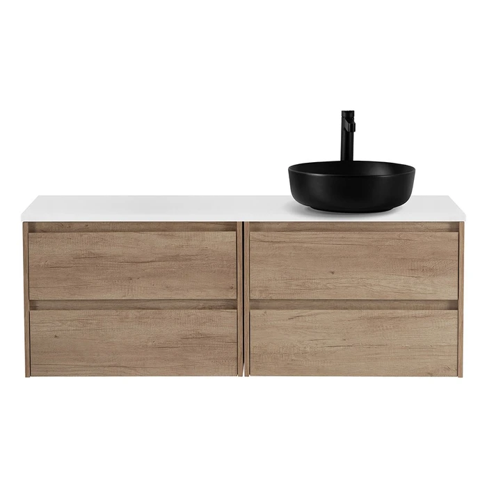 Тумба со столешницей подвесная BelBagno СТРУКТУРА (KRAFT) 120 Rovere Nebrasca Nature, раковина справа KRAFT-600-2C-SO-RNN;EK-120-AS-BL-R