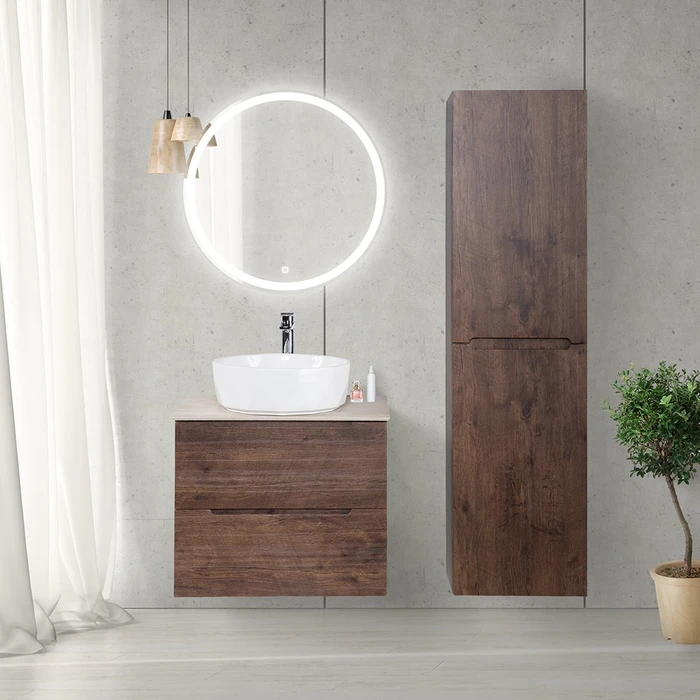 Тумба со столешницей подвесная BelBagno ЭТНА (ETNA) 70 Rovere Moro ETNA-700-2C-SO-RW-P;KEP-70-BO