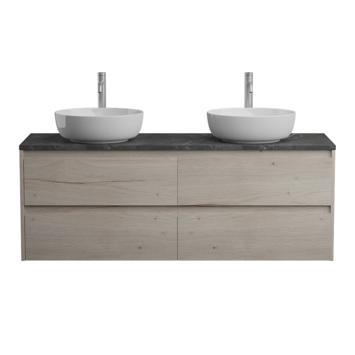 Тумба с четырьмя ящиками и столешницей подвесная BelBagno СТРУКТУРА (KRAFT) 140 Rovere Galifax Bianco KRAFT-1400-4C-SO-2-RGB;KEP-140-2-MNO