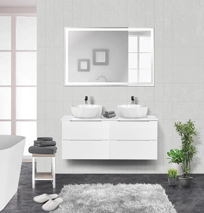Тумбы со столешницей подвесная BelBagno ЭТНА (ETNA) 120 Bianco Lucido ETNA-600-2C-SO-BL-P;EK-120-2-BL