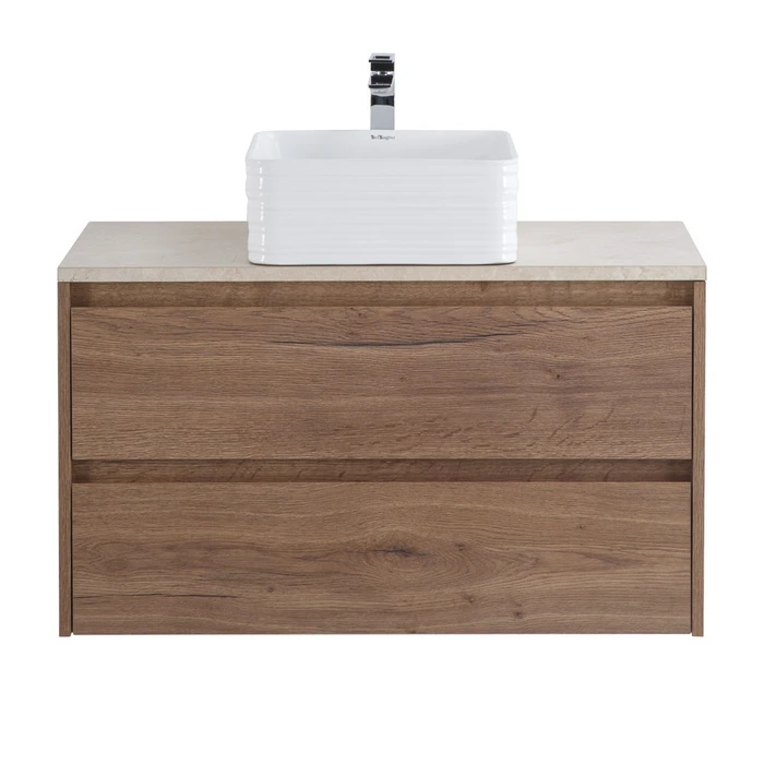 Тумба со столешницей подвесная BelBagno СТРУКТУРА (KRAFT) 90 Rovere Tabacco KRAFT-900-2C-SO-RT;KEP-90-MCO