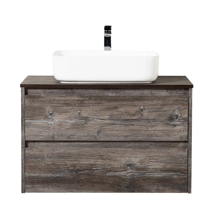 Тумба со столешницей и накладной раковиной подвесная BelBagno СТРУКТУРА (KRAFT) 80 Pino Pasadena KRAFT-800-2C-SO-PP;KEP-80-MCO