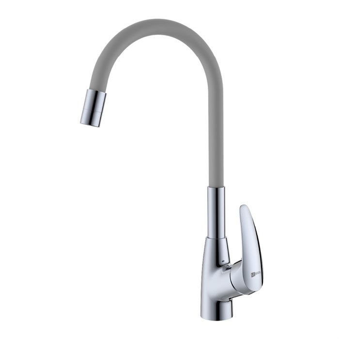 Linara Смеситель для кухни, гиб.излив 261мм, р/ОД, хром/серый, LM, LM0415C-Gray LM0415C-Gray - фото 46014