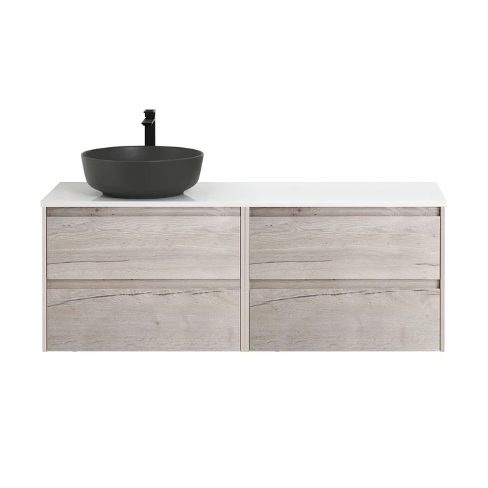 Тумба со столешницей подвесная BelBagno СТРУКТУРА (KRAFT) 120 Rovere Galifax Bianco, раковина слева KRAFT-600-2C-SO-RGB;EK-120-AS-BL-L