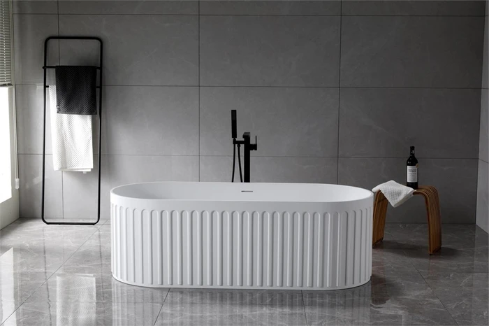 Ванна из искусственного камня высокой прочности (solid surface) 1700x750x550, BELBAGNO BB-BOHEME-170-75-55-SSB BB-BOHEME-170-75-55-SSB