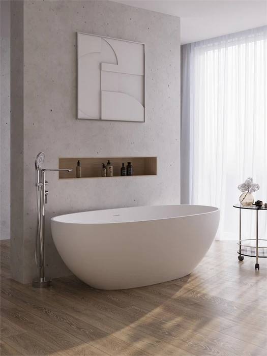Ванна из искусственного камня Solid Surface 1700x800x560, CEZARES CZR-RELAX2.0-170-80-56-SSB CZR-RELAX2.0-170-80-56-SSB