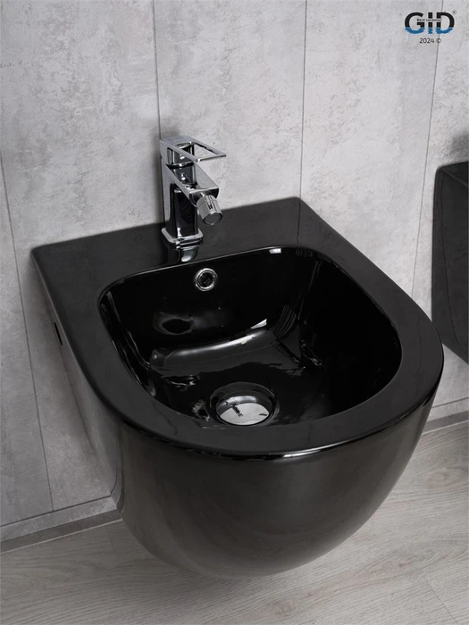 Биде подвесное черное глянцевое Gid BDP-96BL 21102, 76604K, 75503S, 72202K, 76605K, 74407K