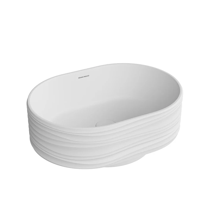 Раковина ARTBASIN Sabbia/АртБейзин Саббья накладная 50, белая матовая SA.wb.50\WHT.M