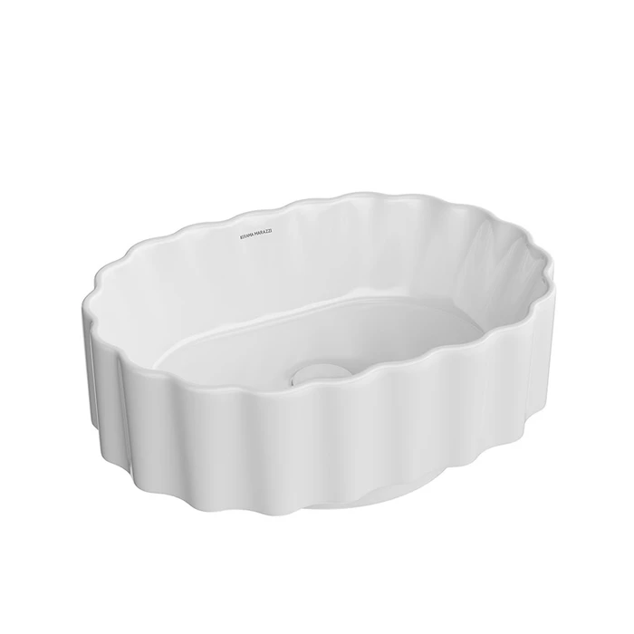 Раковина ARTBASIN Conchiglia/АртБейзин Конкилья накладная 50, белая глянцевая CC.wb.50\WHT