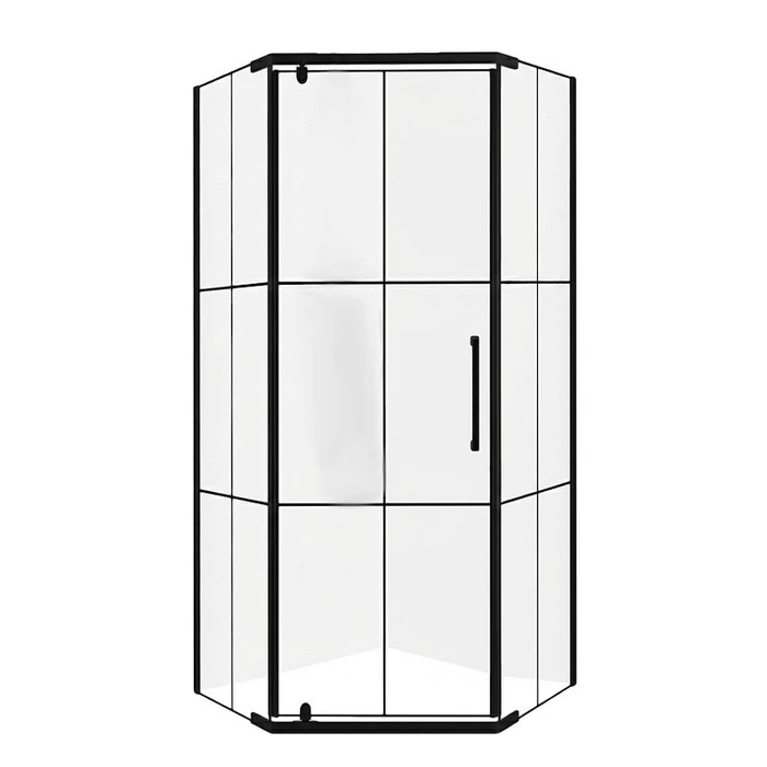 Душевой уголок Loranto 100х100х190 CS-816H-100 цвет черный матовый CS-816H-100