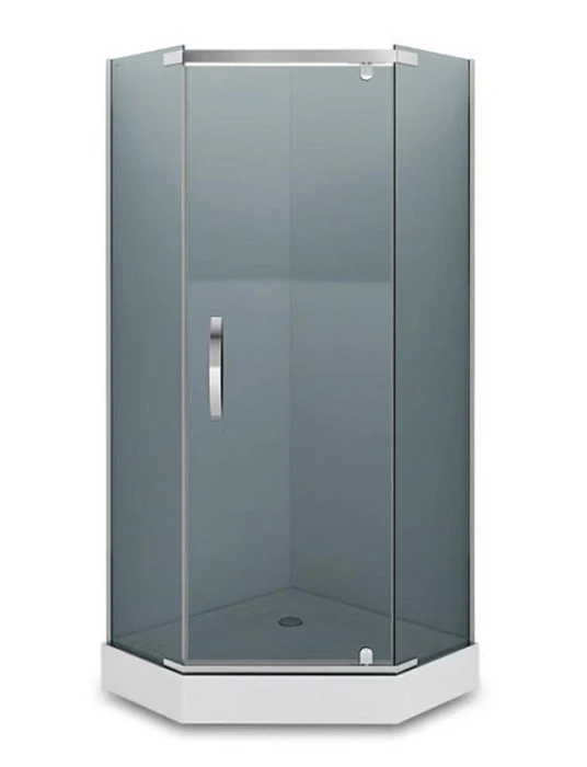 Душевое ограждение Loranto NEO 100x100x200 серое закаленное стекло 8 мм, Easy clean, профиль серебро, без поддона (CS-22112-100) CS-22112-100
