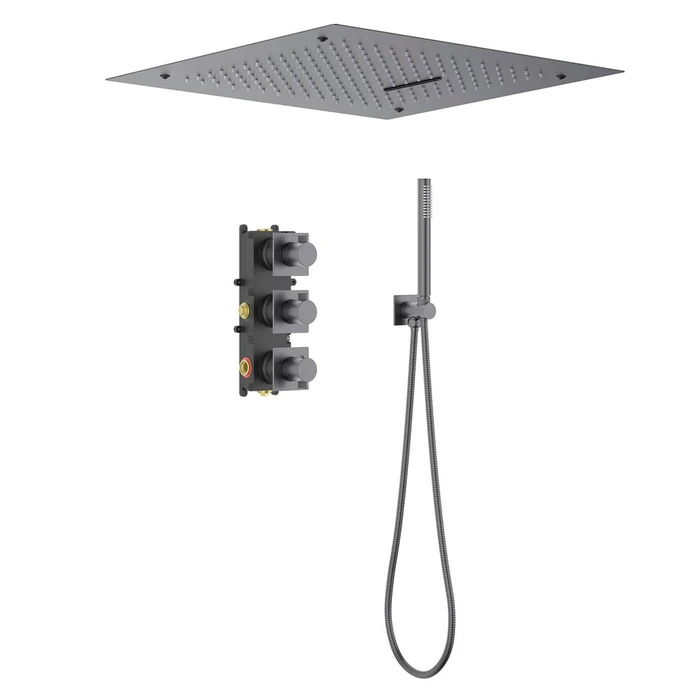 Душевая система встроенная с термостатом Timo Caisa черное золото (SX-9029/18SM) SX-9029/18SM