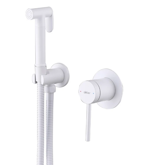 Смеситель ABBER Emotion AF8825W с гигиеническим душем, белый матовый AF8825W