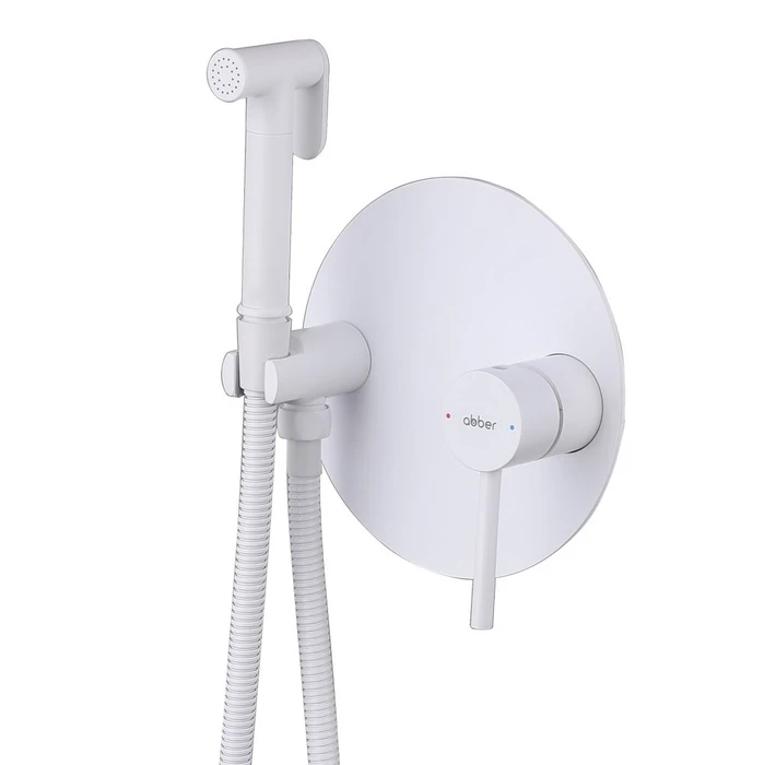 Смеситель ABBER Emotion AF8826W с гигиеническим душем, белый матовый AF8826W