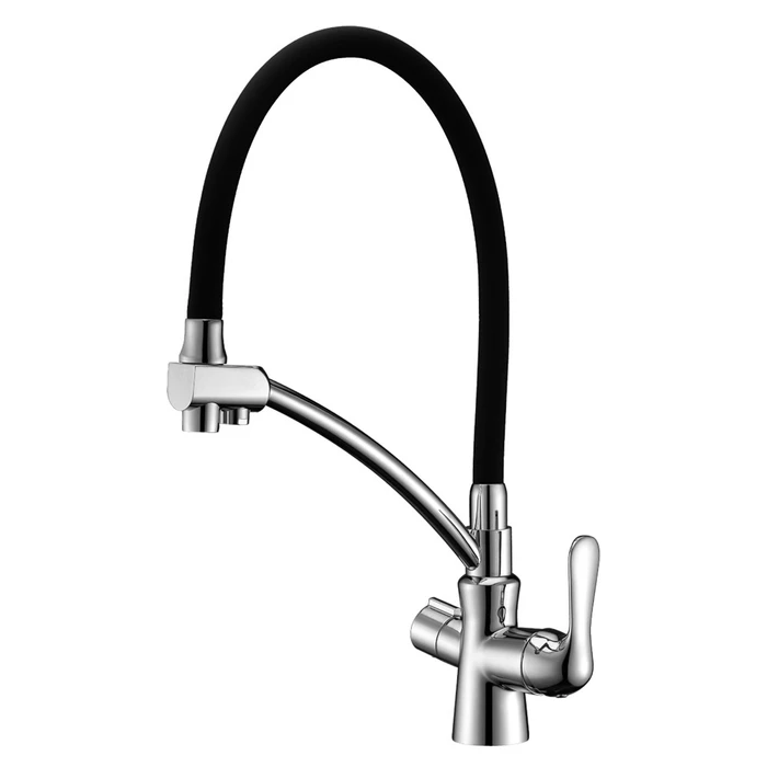 Comfort Смеситель для кухни, гиб.излив 210мм фильтр.воды, р/ОД, хром/черный, LM, LM3070C LM3070C