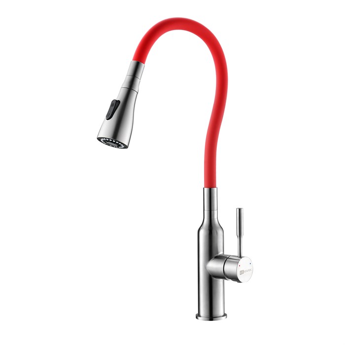 Expert Смеситель для кухни, гиб.излив 203мм, р/ОД, матовый/красный, LM, LM5082S-Red LM5082S-Red - фото 48928
