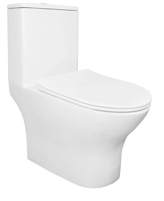 Унитаз-моноблок AZARIO Тэрни 670x350x760 горизонтальный слив, быстросъемное сиденье микролифт (AZ-8618) AZ-8618