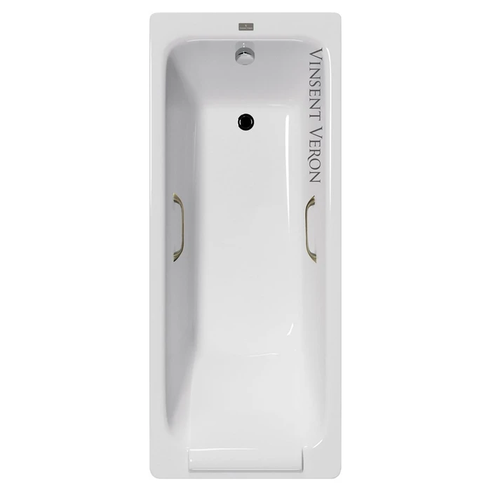 Чугунная ванна Italon 170x70x45 с квадратными бронзовыми ручками VIT1707045H/VH0012BR