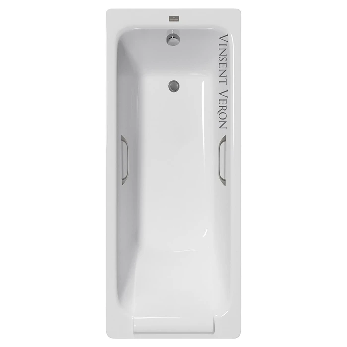 Чугунная ванна Italon 170x70x45 с квадратными ручками оружейная сталь VIT1707045H/VH0012GM