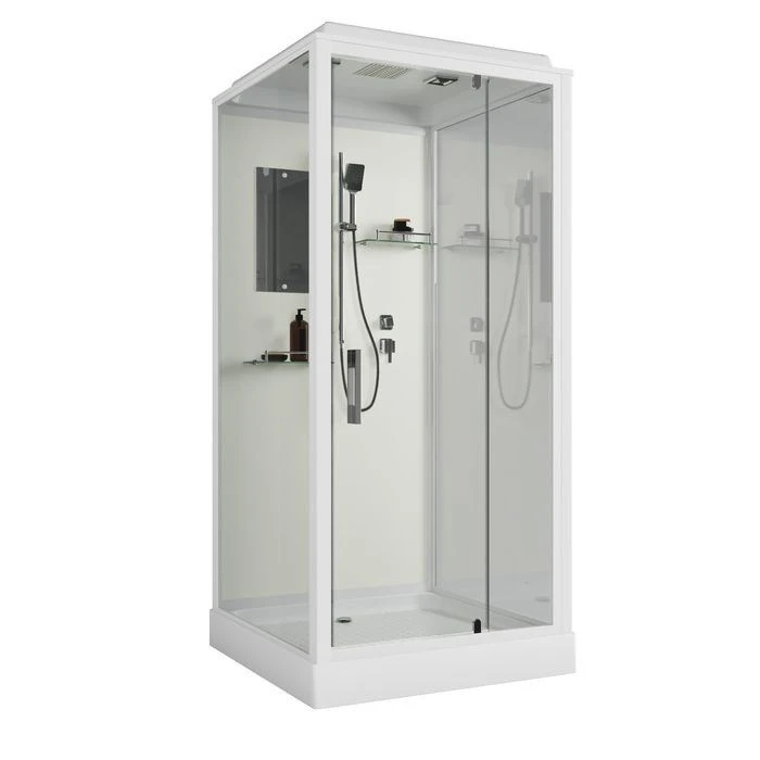 Душевая кабина Niagara Standart ST80/15Q (80х80х215) квадрат,поддон 15см,распашная,проф.белый,3 места ST80/15Q