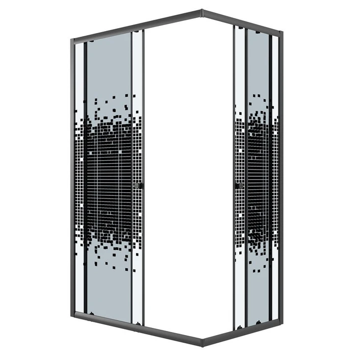 Душевое ограждение Niagara Eco NG-1012-14QBLACK (120х80х190) прямоугольник,раздвижное,черный,стекло мозаика,1 место NG-1012-14QBLACK