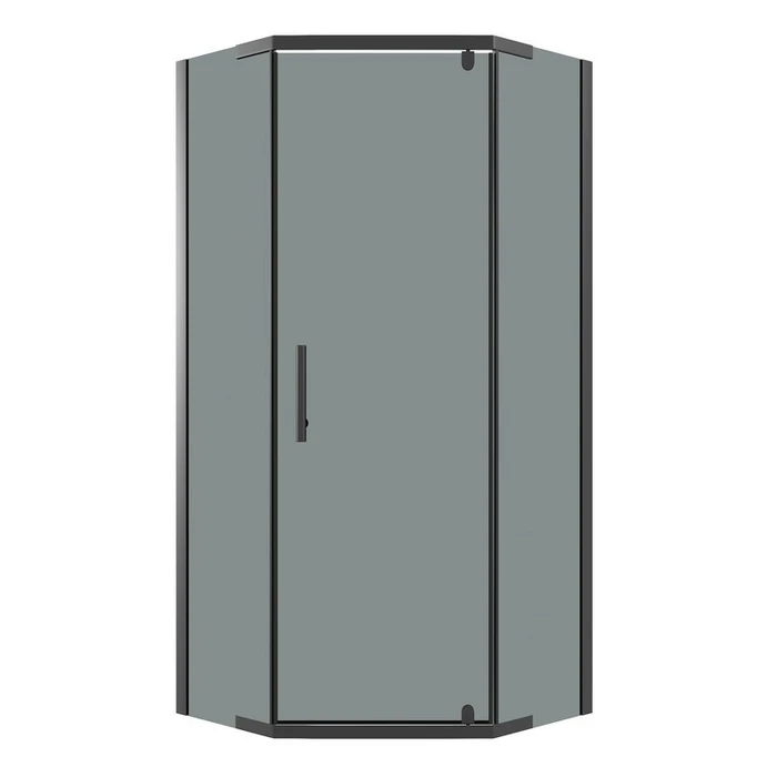 Душевое ограждение Niagara Eco NG-1009-14DT (90х90х190) трапеция,распашное,черный,стекло тонированное,1 место NG-1009-14DT