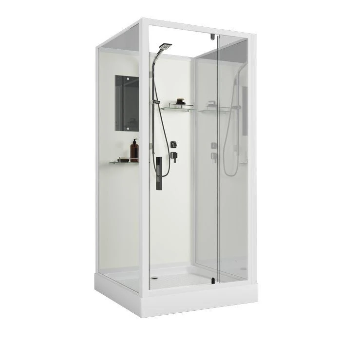 Душевая кабина Niagara Standart ST80/15Q/BK (80х80х200) квадрат,поддон 15см,распашная,проф.белый,без крыши,3 места ST80/15Q/BK