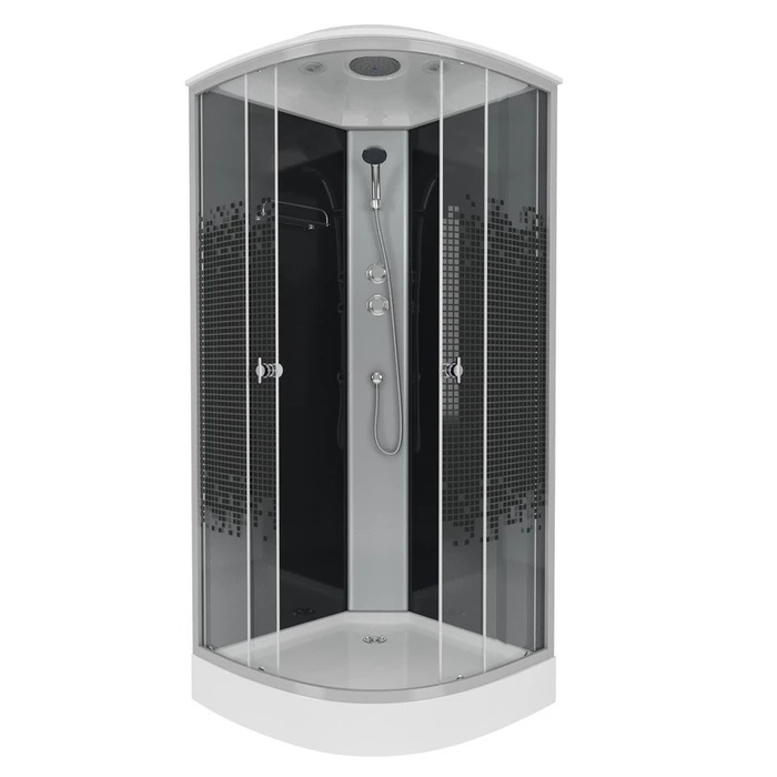 Душевая кабина Niagara Eco NG-4501-14 BLACK (90х90х215) низкий поддон(13см),стекло мозаика,3 места 45011453