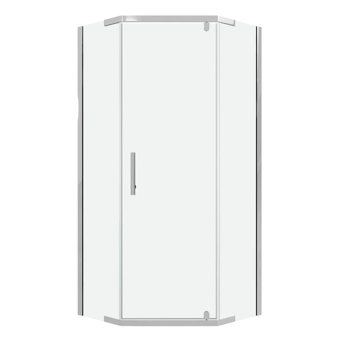 Душевое ограждение Niagara Eco NG-1010-14D (100х100х190) трапеция,распашное,хром,стекло прозрачное,1 место NG-1010-14D