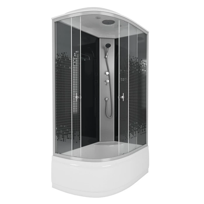 Душевая кабина Niagara Eco NG-7510-14R BLACK (120х80х215) высокий поддон(40см),стекло мозаика,4 места 7510R