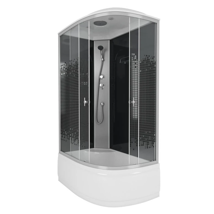 Душевая кабина Niagara Eco NG-7510-14L BLACK (120х80х215) высокий поддон(40см),стекло мозаика,4 места 7510L
