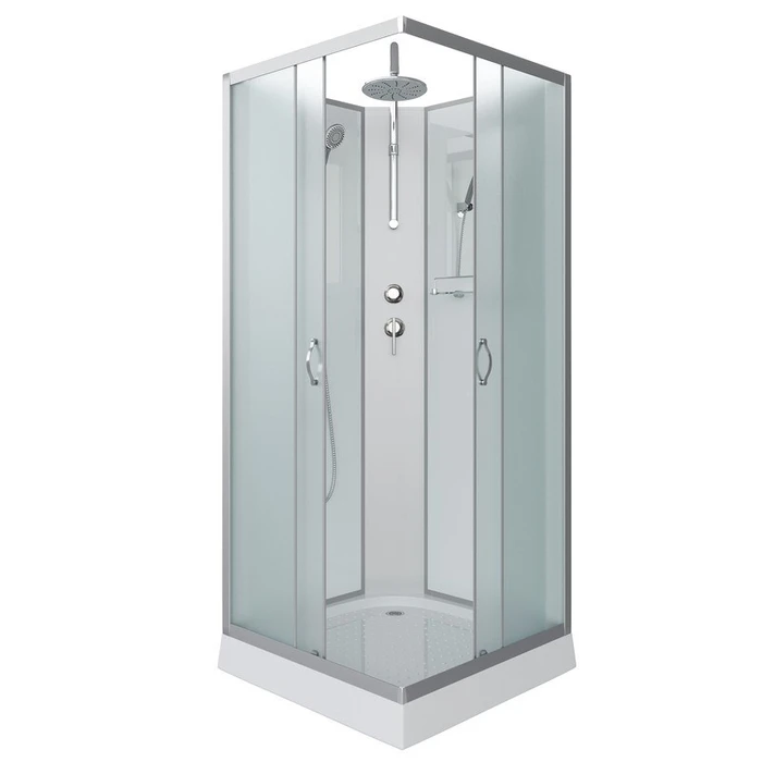 Душевая кабина Niagara Classic NG-1101-14BKT (90х90х210) низкий поддон(13см),стекло матовое,3 места с полкой 11011423BKT