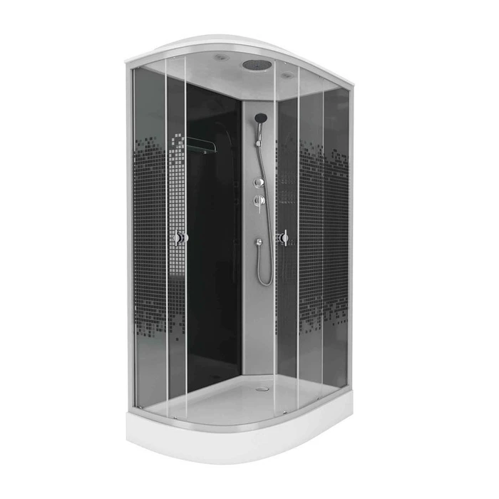 Душевая кабина Niagara Eco NG-4512-14R BLACK (120х80х215) низкий поддон(13см),стекло мозаика,3 места 45121453R